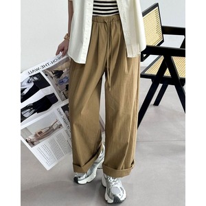 waist easy wide pants   100916