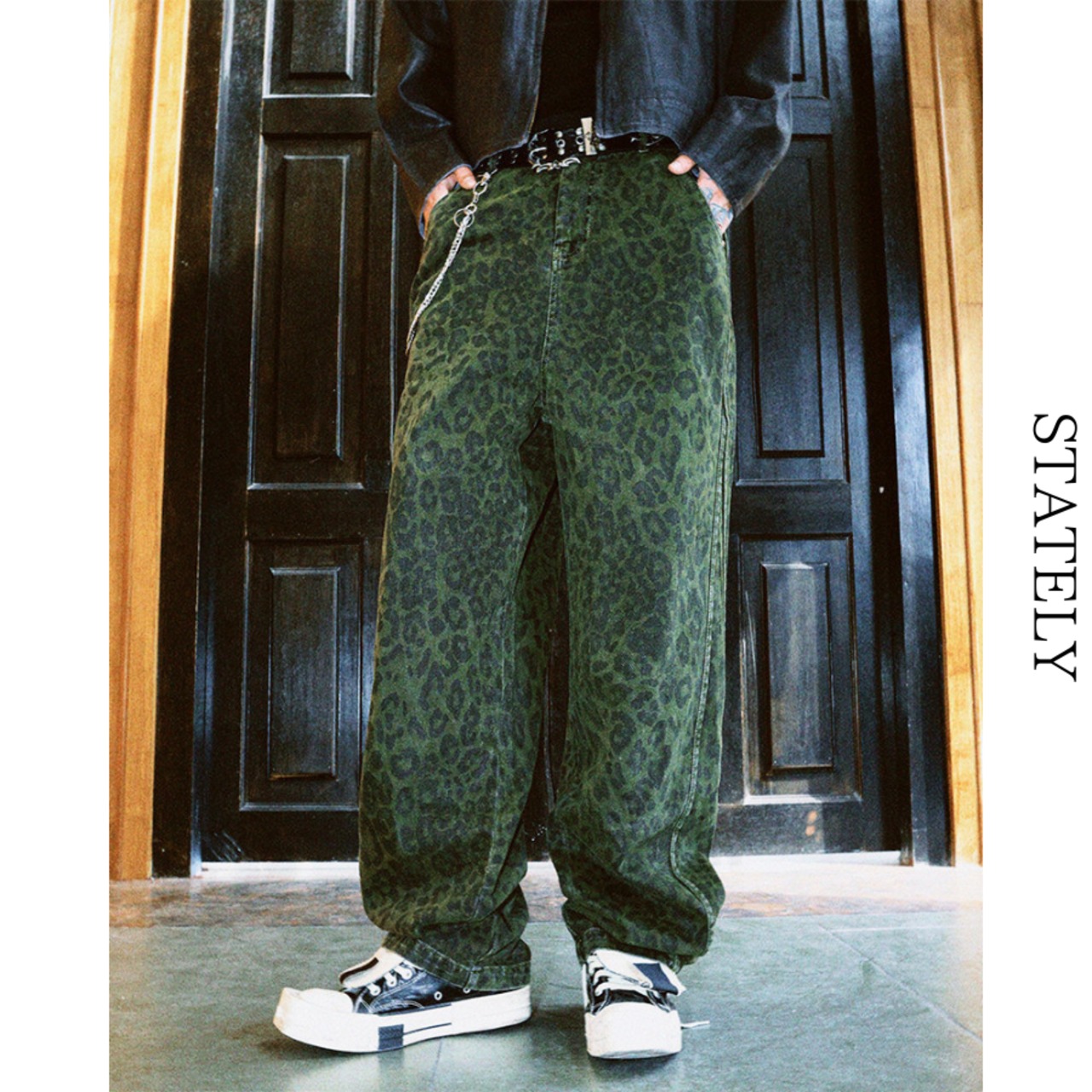 ヴィンテージレオパード Wide Denim Pants/2color_B120・画像2