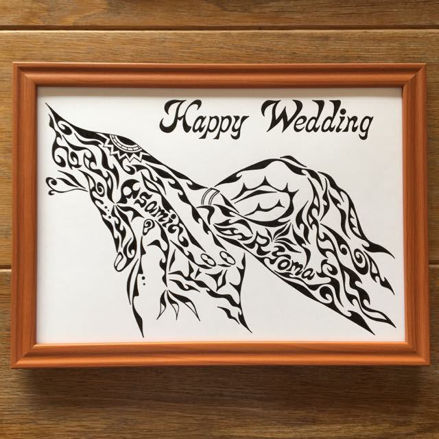 ドラゴンアート、お名前を龍神様が包み込むようにお書き致します。ご