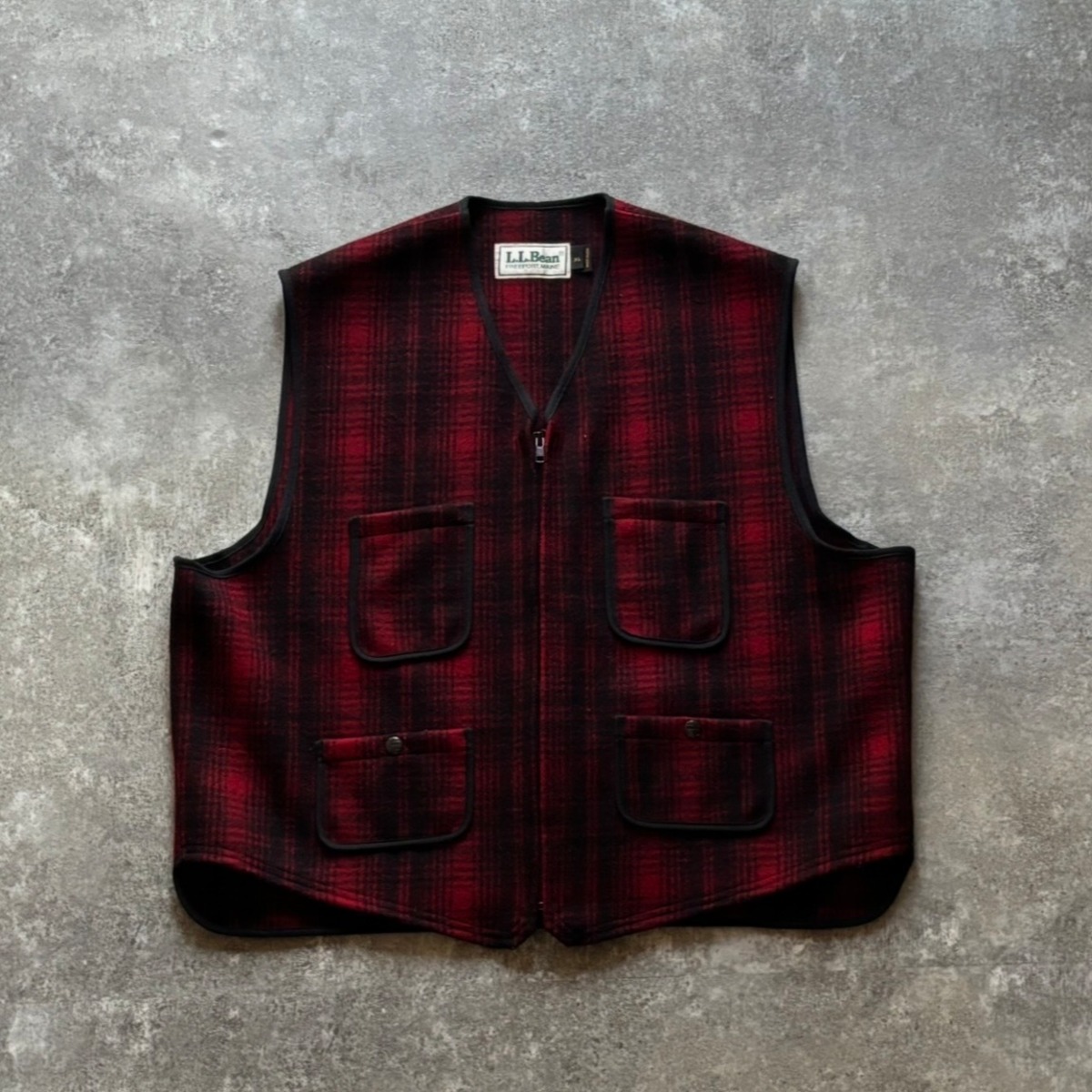 80~90s L.L.Bean Shadow Check Wool Vest Made in USA | PIXIE