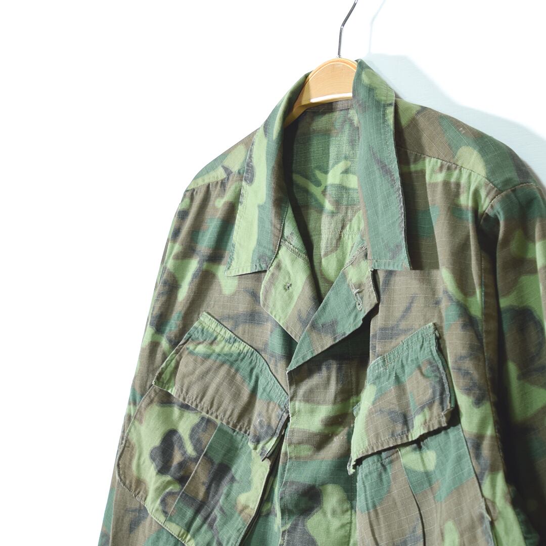 70s 米軍 ジャングルファティーグジャケット グリーンリーフ ERDL 5TH