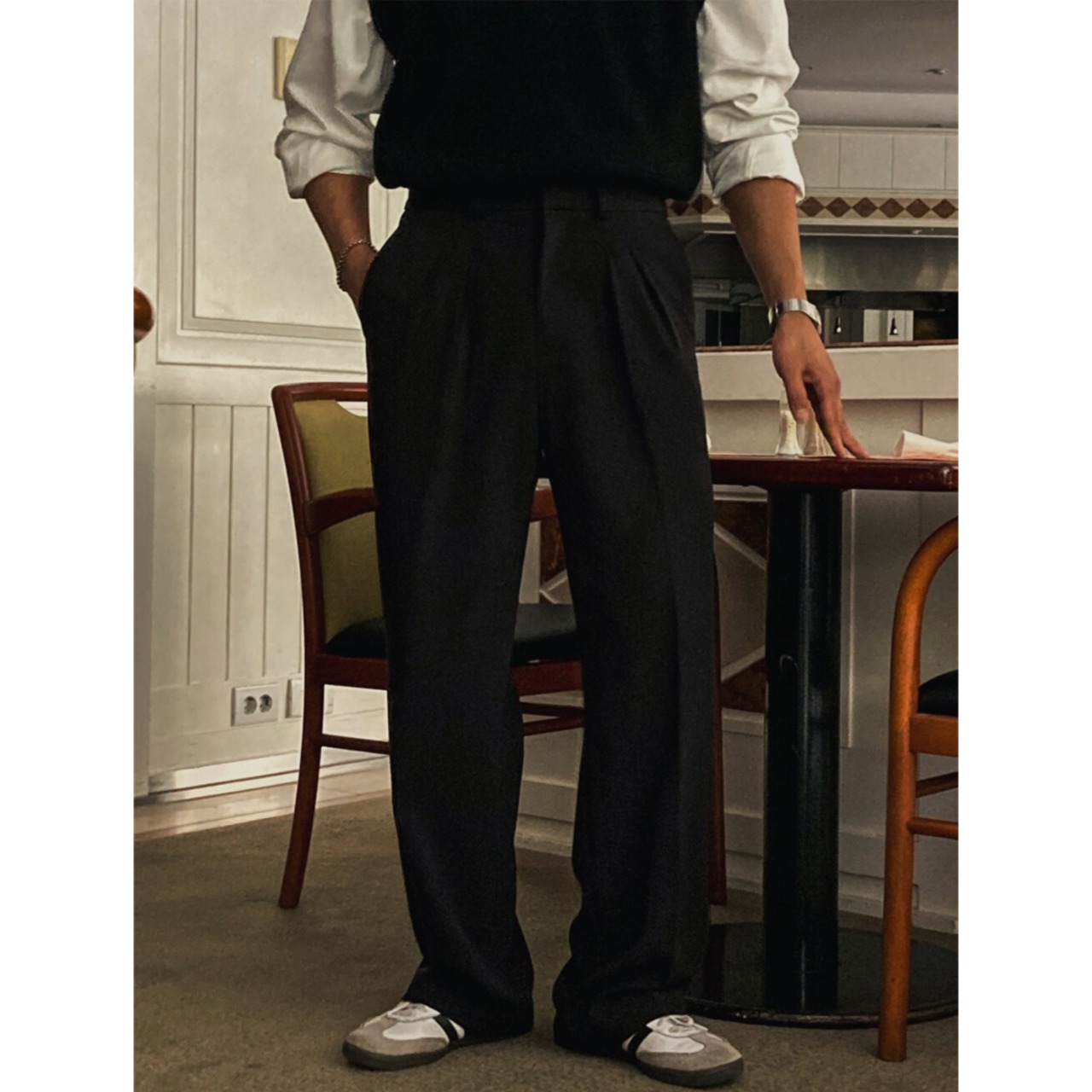 Double Pleated Straight Pants TB2551・画像4