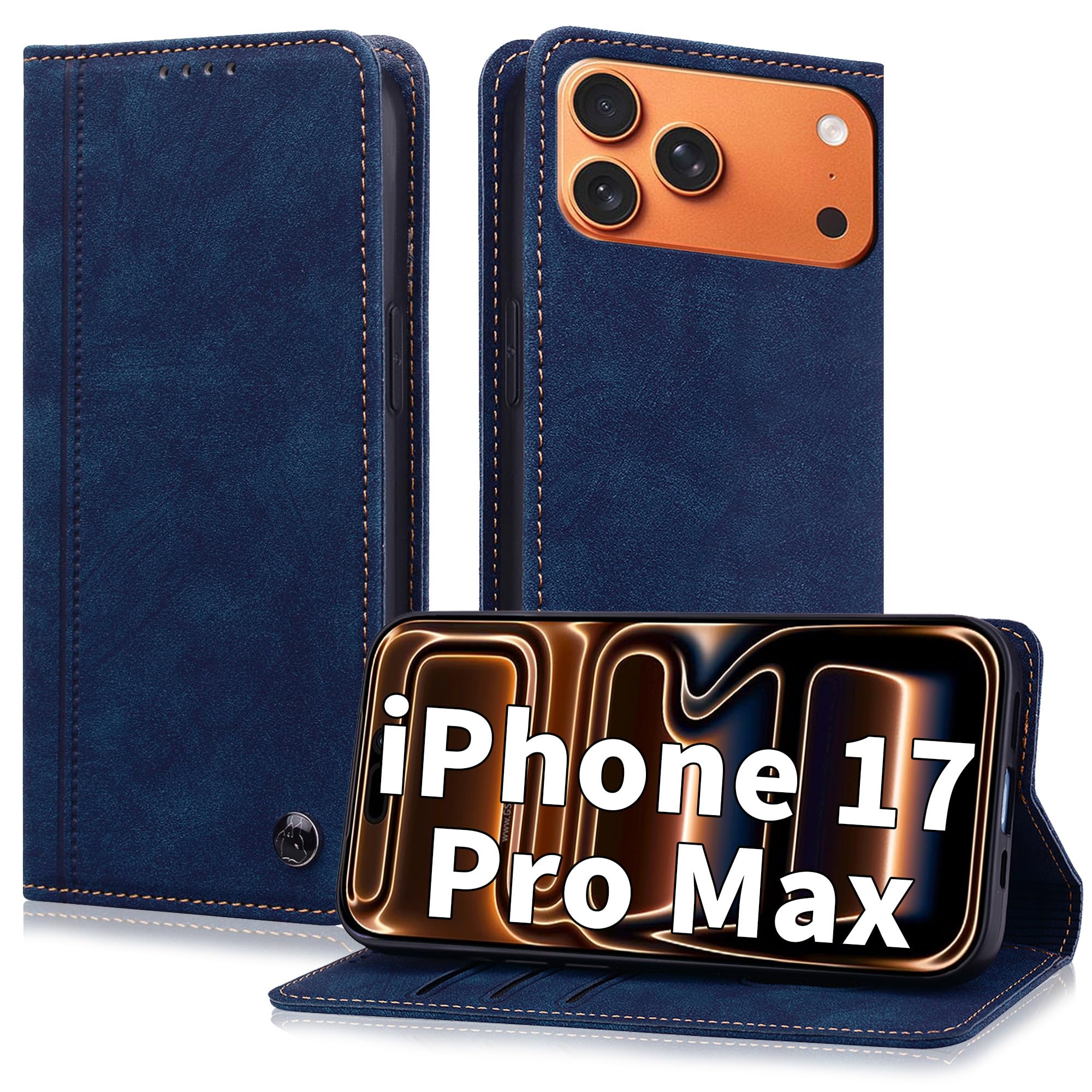 ONETHEFUL 対応 iphone18 promaxケース 手帳型 iphone17/18プロマックス ブルー