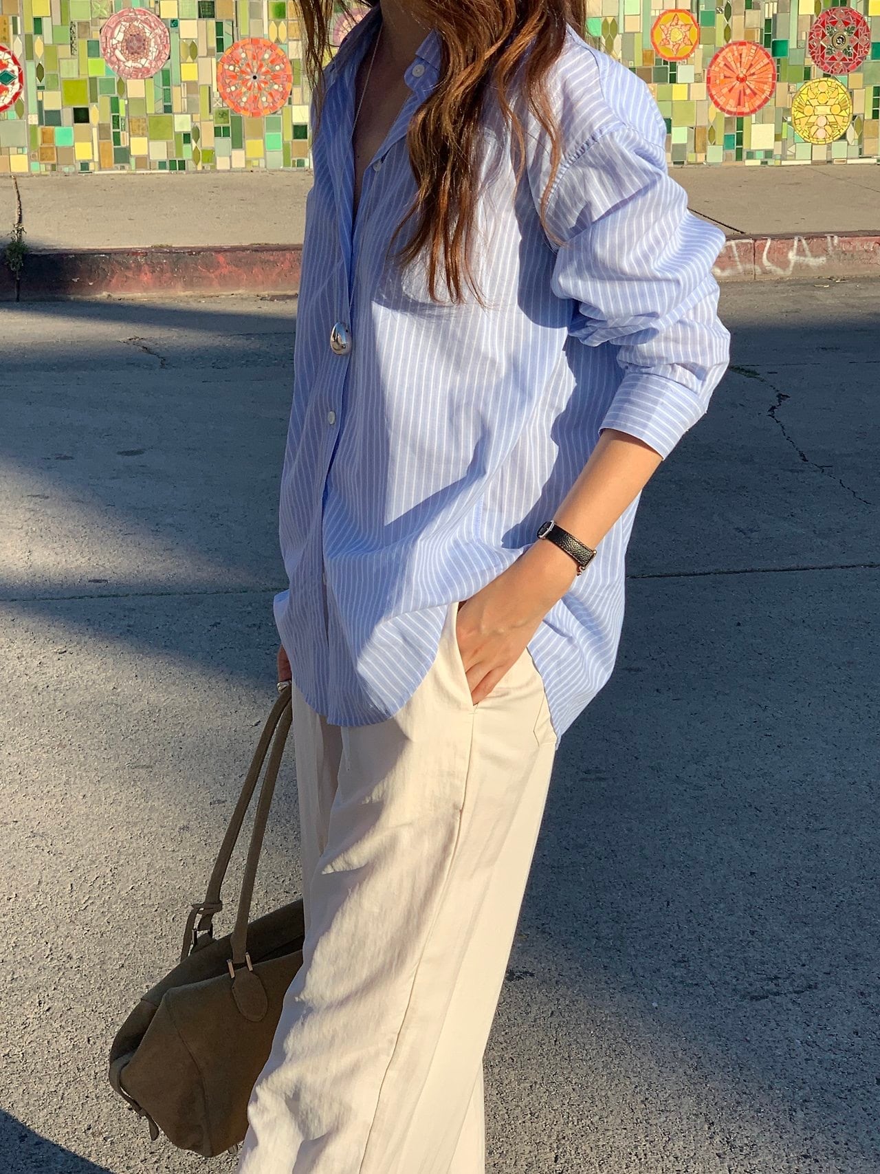 (予約) verveine / Rien light stripe shirt