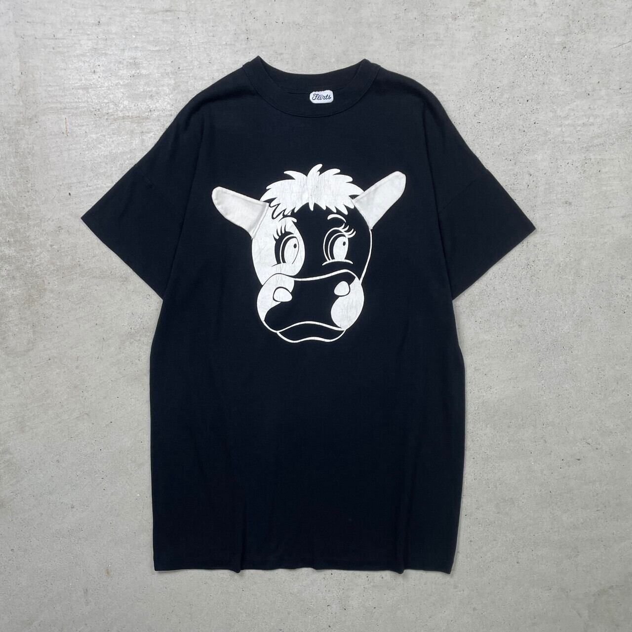 90年代 Flirts 牛 うし 両面プリント デザインTシャツ メンズL相当 