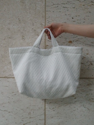 flower jacquard bag " day " / white