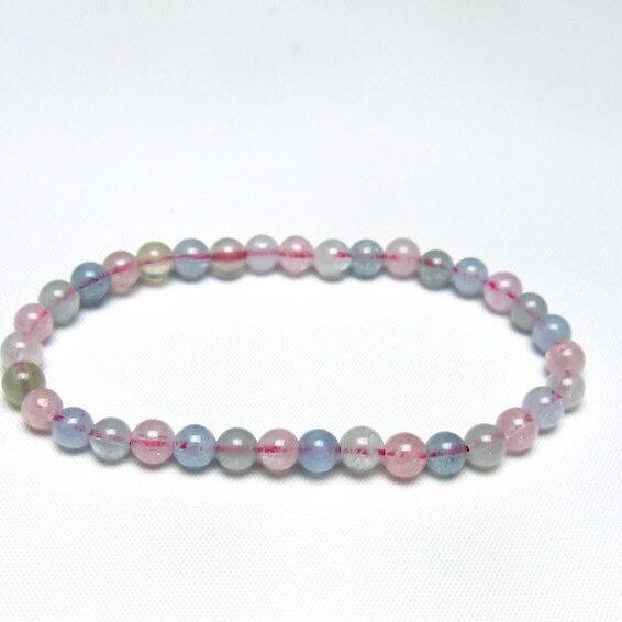 ミックスカラーベリル ブレスレット 5mm 一点物 メール便可 [M便 1/10] 111-48786