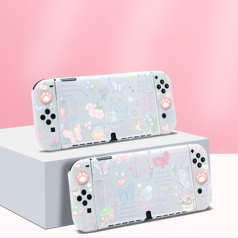 Nintendo Switch 有機EL Switch2 TPUカバー スティックカバー ガラス