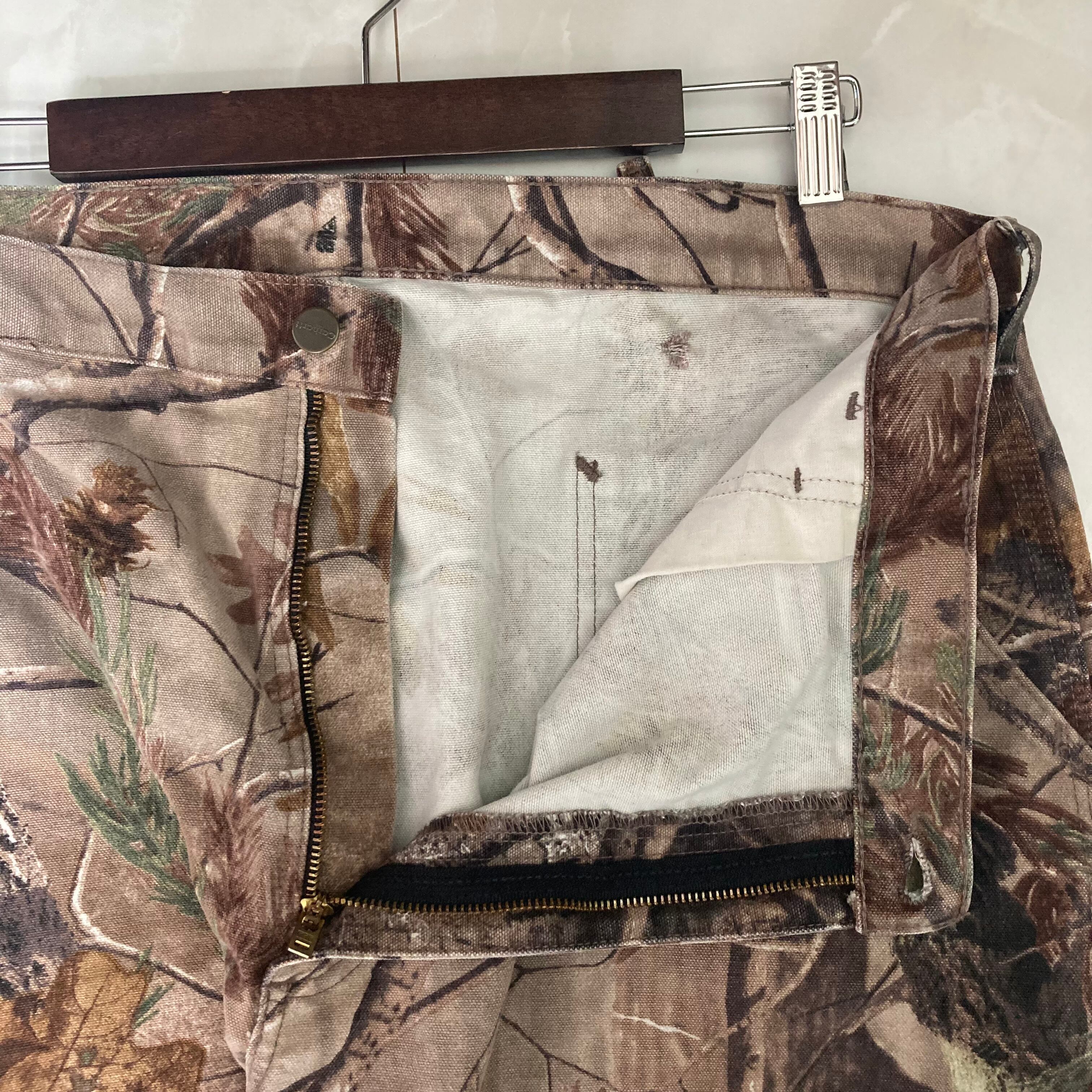 W42×L32】Carhartt リアルツリーカモパンツ 革パッチ | 古着屋 W42×L32】Carhartt リアルツリーカモパンツ 革パッチ | 古着屋