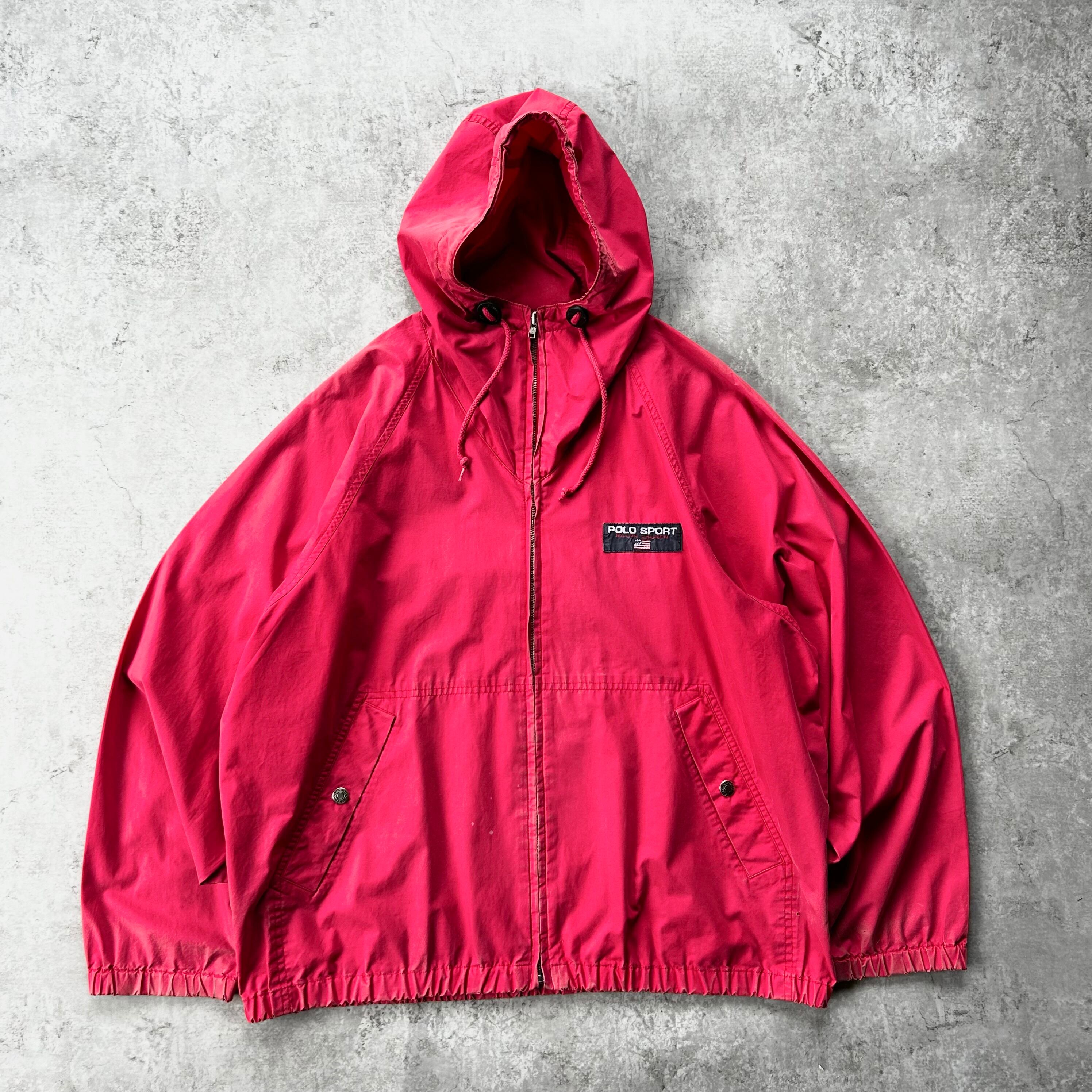 90s j.crew 名作コットンアノラック M ブルー×ホワイト 巨人タグ