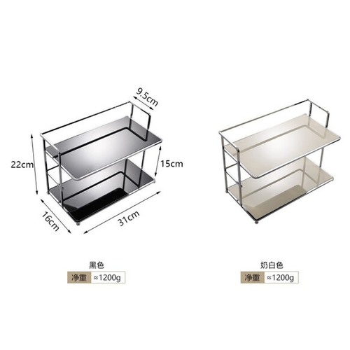 小物 収納 ラック 化粧品収納 2層 収納棚 メイクアップオーガナイザー アクセサリー 玄関 おしゃれ 北欧