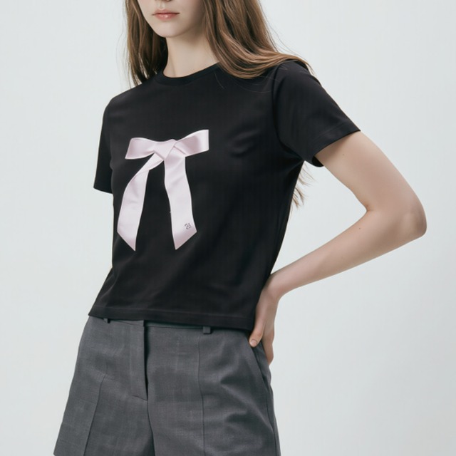 リボンモチーフTシャツ　H153