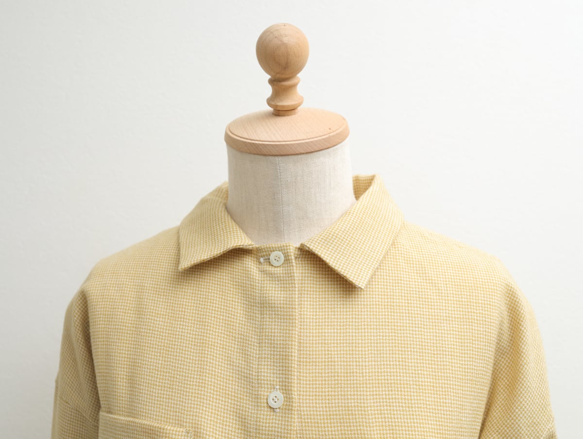 ウール千鳥のシャツ COL/イエロー×白 | 「日々」アトリエショップ by