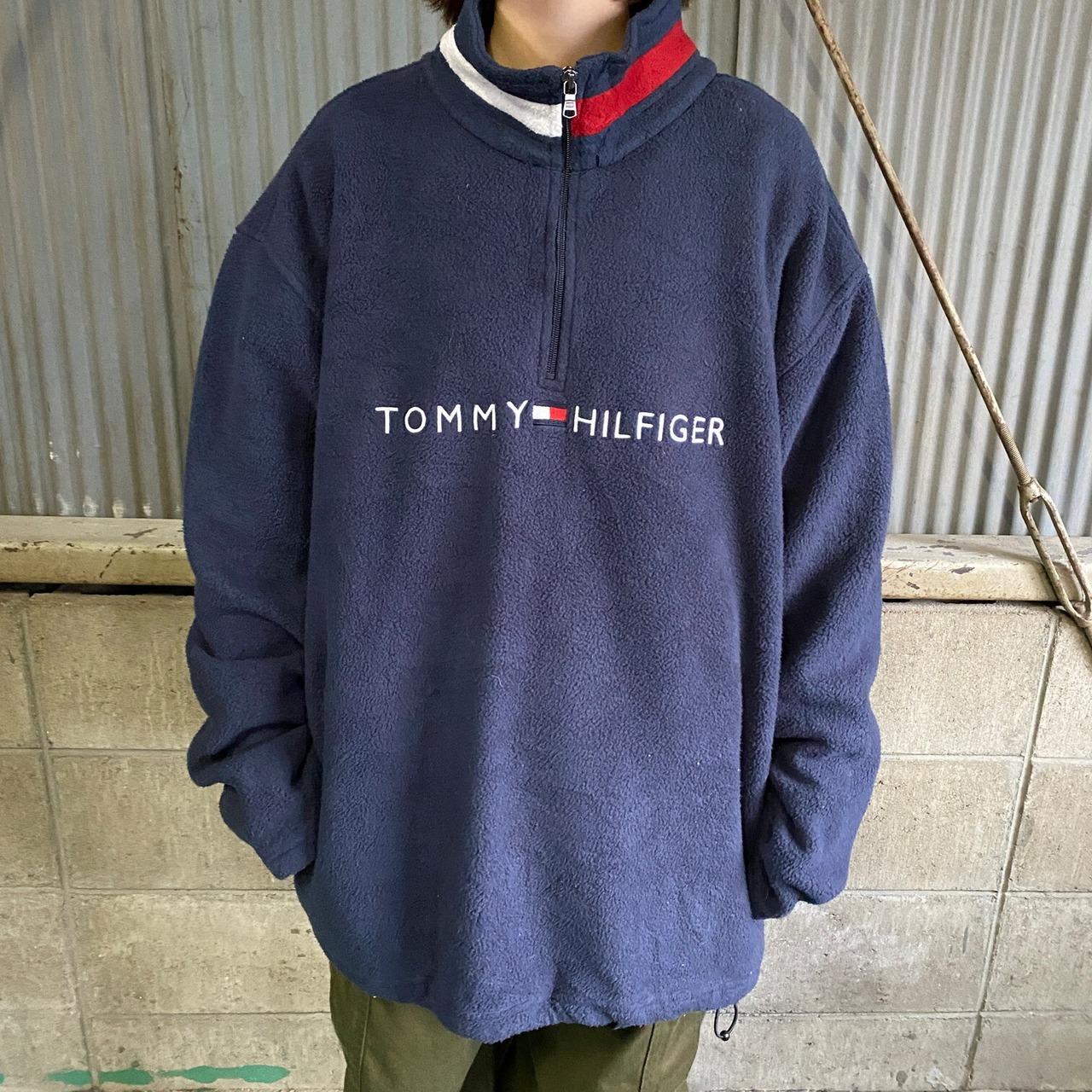 00年代 TOMMY HILFIGER トミーヒルフィガー ハーフジップ フリース 