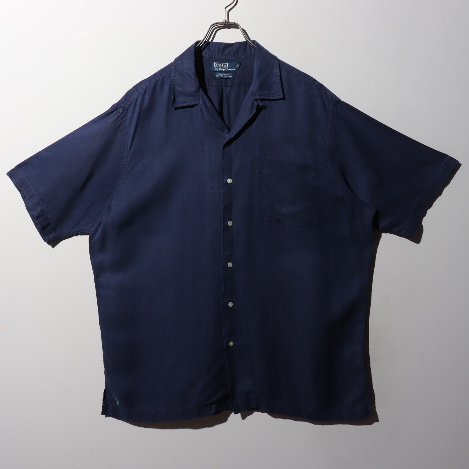 美品 XL ネイビー グリーン刺繍 Caldwell ポロラルフローレン 紺色 