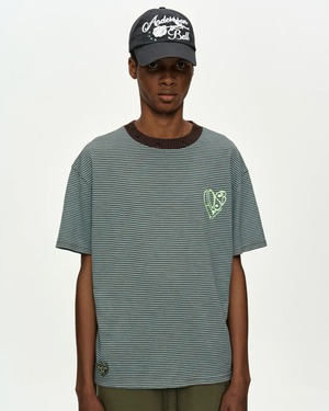 【26SS】ADSB Andersson Bell アンダーソンベル /HEART LOGO STRIPE T-SHIRT / Tシャツ