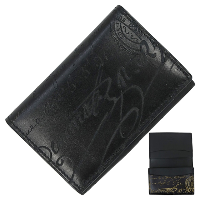 Used Berluti ベルルッティ 名刺入れ インブイア カリグラフィ ブラック ゴールデンパティーヌ ヴェネチアレザー カードケース 極美品