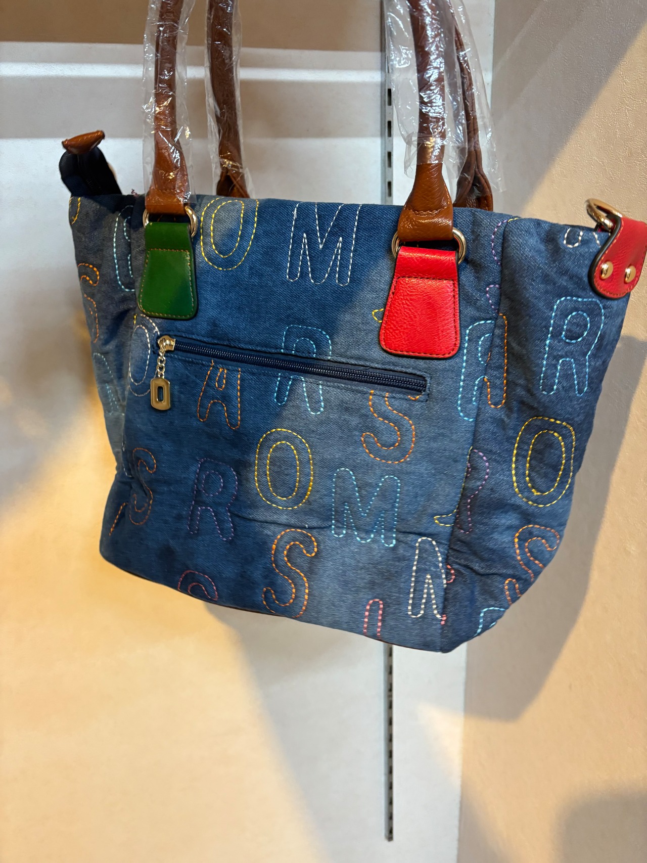 fiore ラインストーンデニム2wayトート