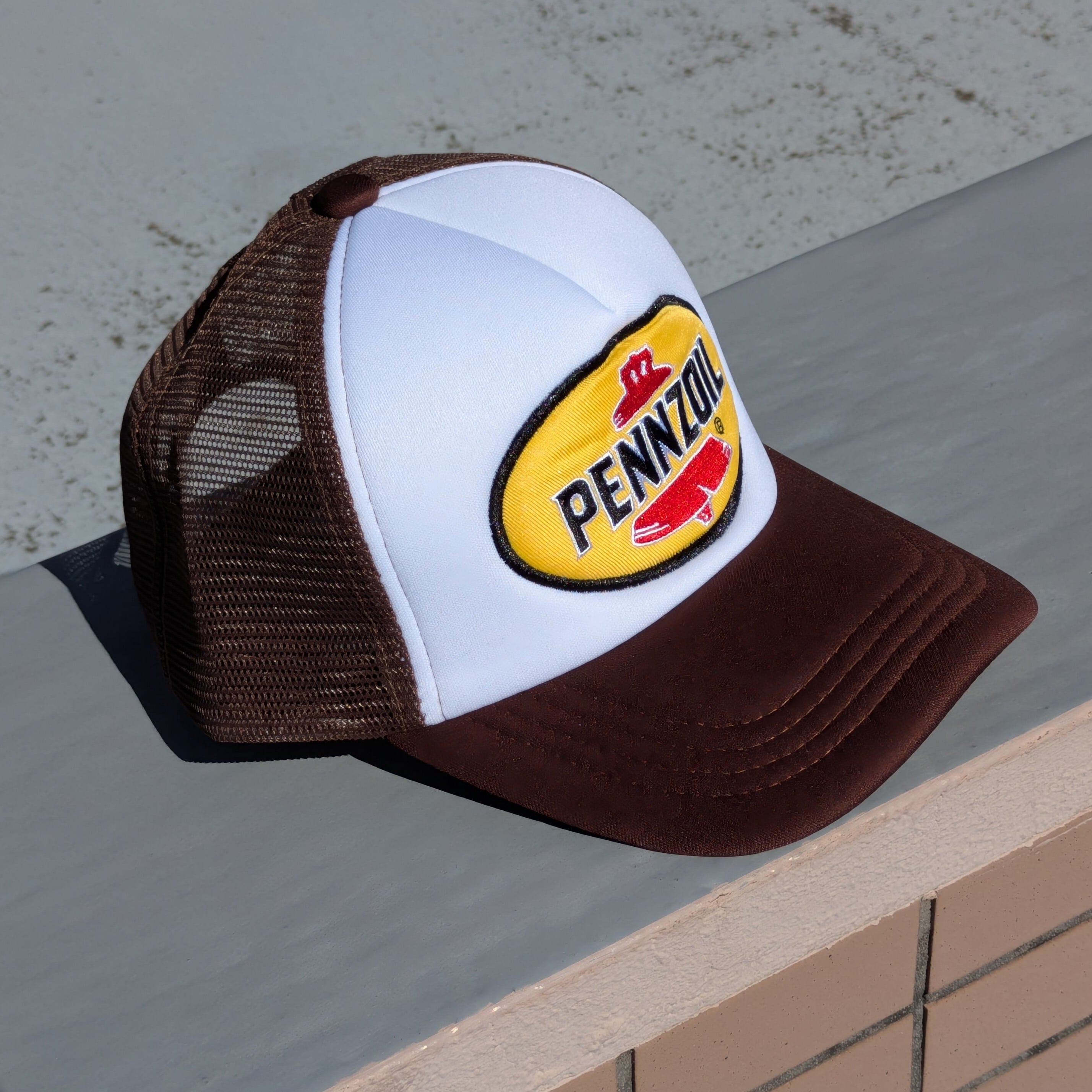 【 Mesh Cap / メッシュキャップ 】 Pennzoil（ペンズオイル / ペンゾイル）/ BROWN / レーシングキャップ / ベースボールキャップ 〚アメリカン雑貨 アメトイ〛