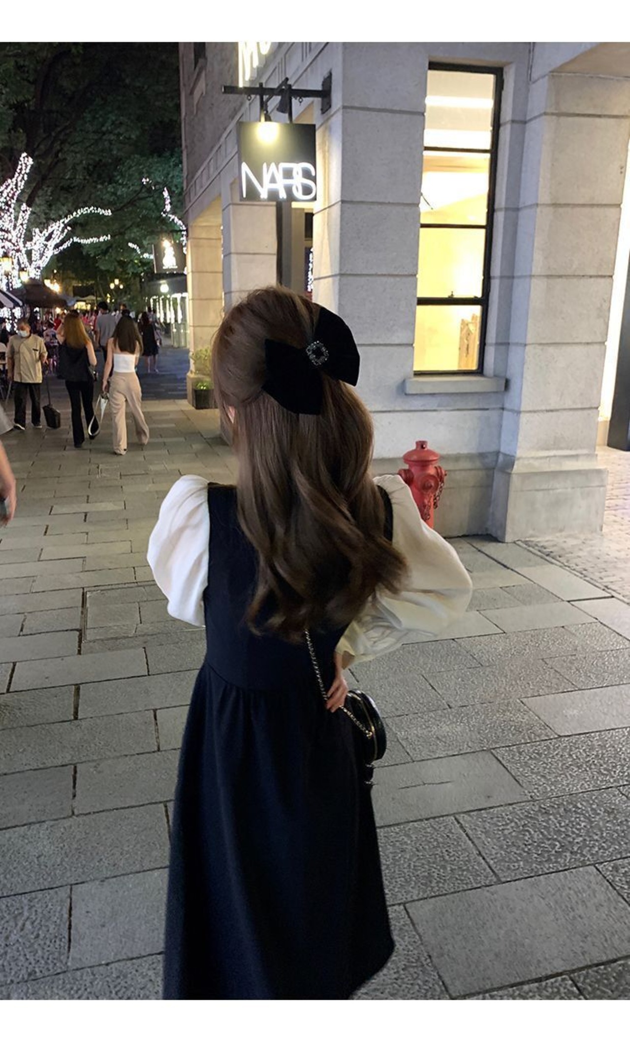 フレンチパフスリーブ長袖ワンピース_794687