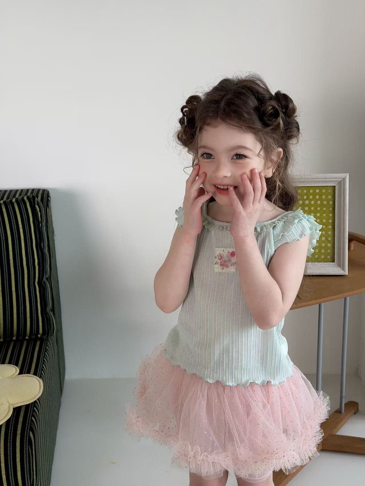 [aiai] Ribbed Frill Tee Shirt / [아이아이] 골지프릴티셔츠