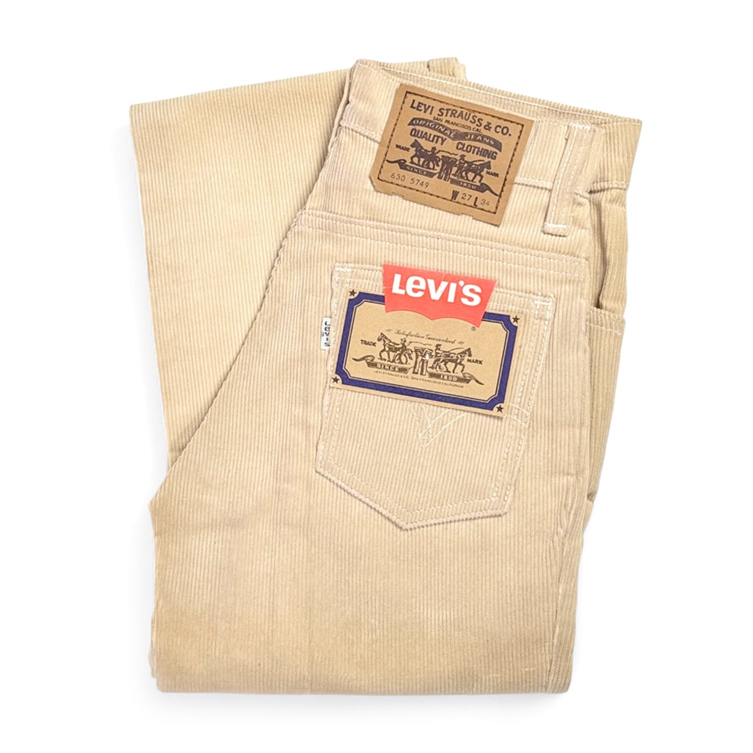70s リーバイス ヴィンテージコーデュロイパンツ ユーロリーバイス タロン42ジップ フラッシャー付 Levis サイズW27 古着 @EZ0831