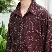 wave chain stitch design shirt