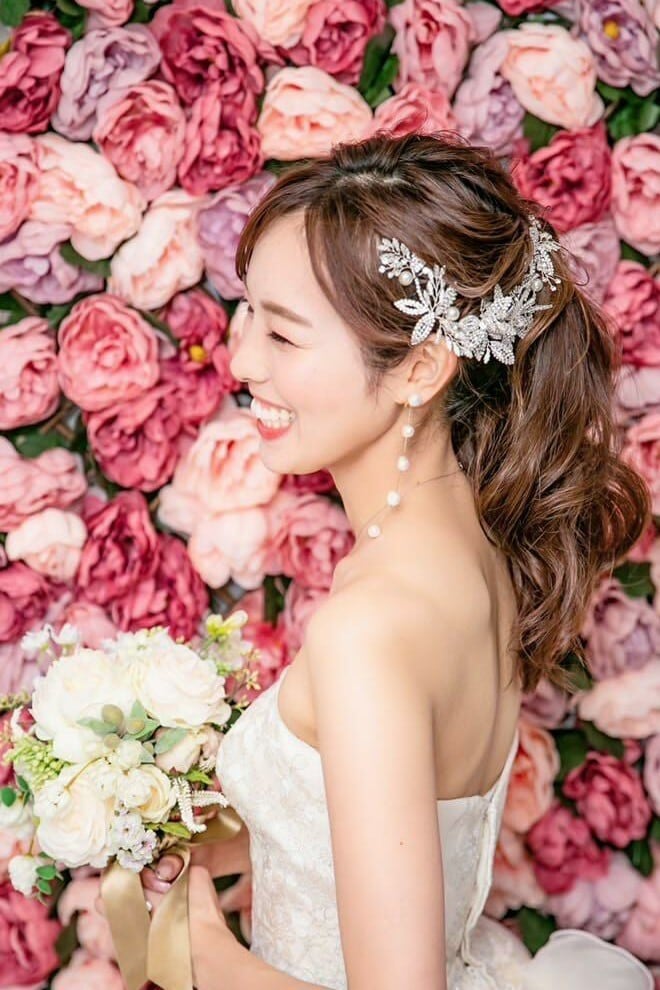 クレイフラワーヘアピンセット -ブライダルヘッドドレス-≪HPN-23