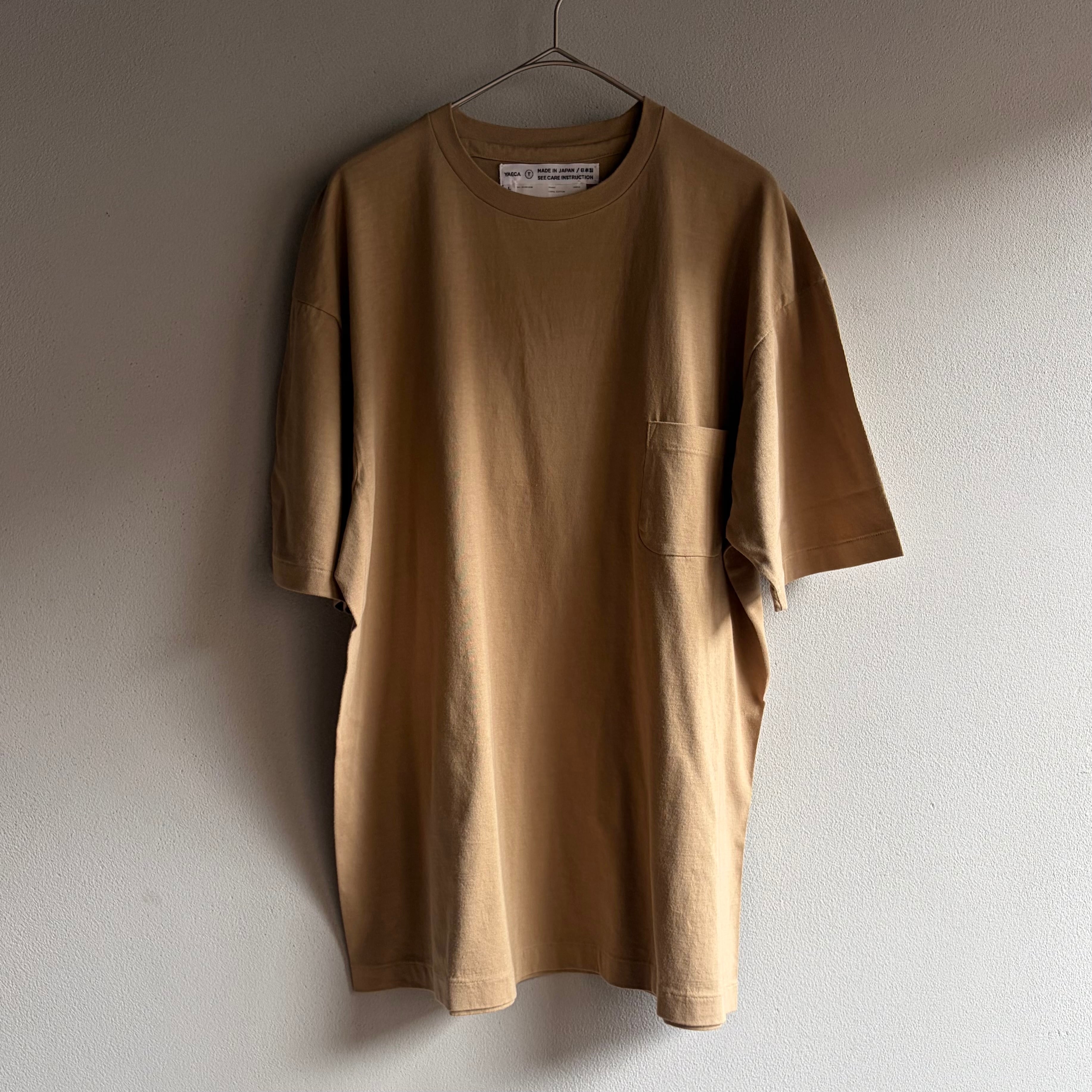 YAECA/ヤエカ Densely Knit T-Shirt with Pocket 度詰めTシャツ ポケット付き KHAKI #31061006 MEN