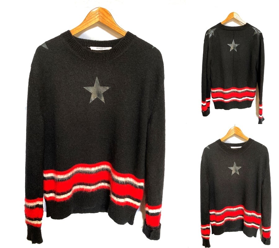 美品　国内正規　15AW　秋冬　GIVENCHY　ジバンシー　名作　 スター モヘア ニット　セーター　メンズ　XS　M L　星　ブラック |  brand cross tokyo powered by BASE