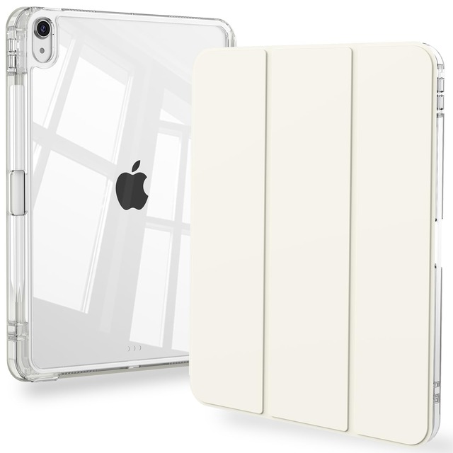 BQDIYOO iPad A16 第11世代/第10世代 対応 ケース 11インチ 2025年/10.9インチ 2022 クリームホワイト