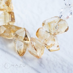 自然と富を呼ぶ大粒の光［クリソコラ／シトリン／水晶］