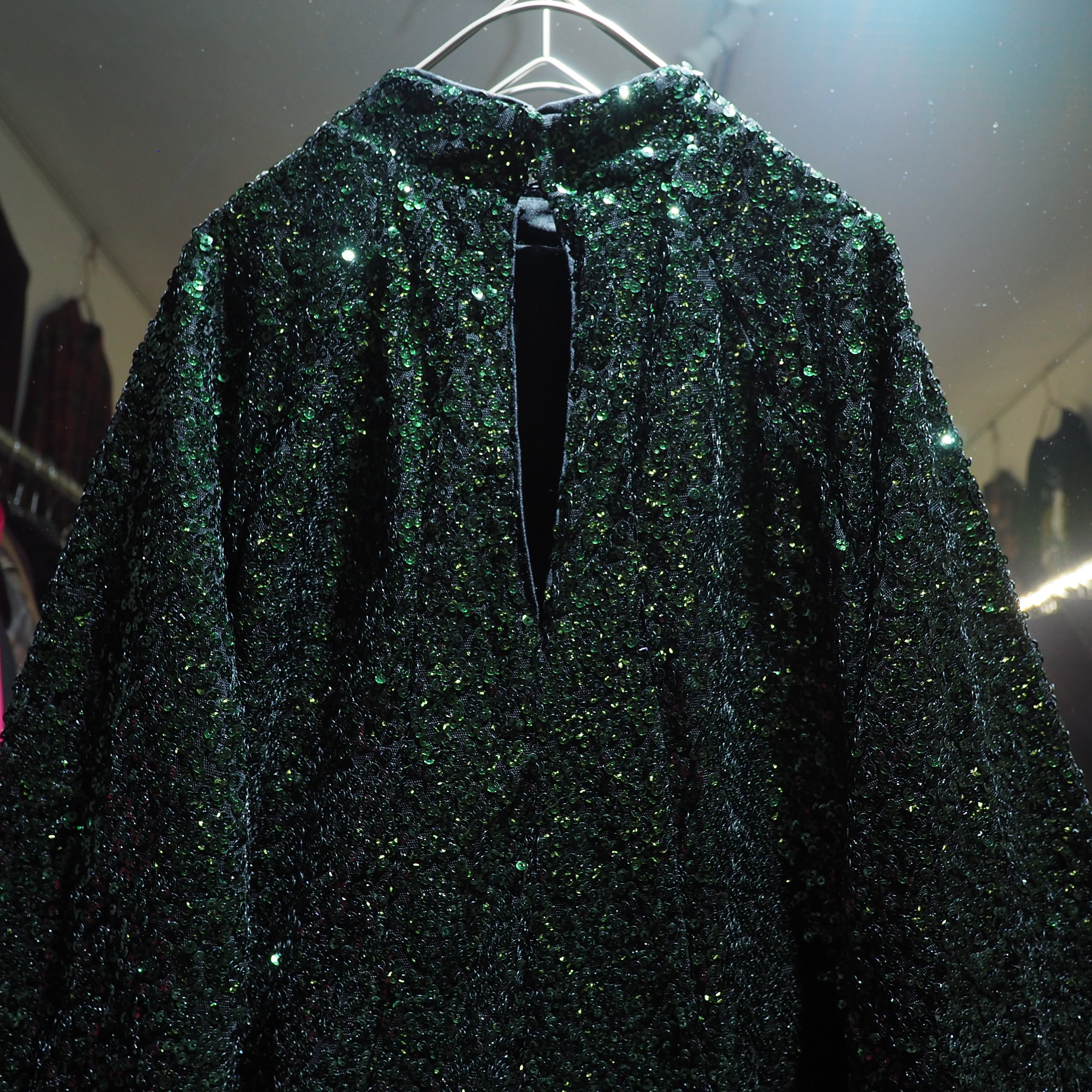 Beautiful Flip sequins Embroidery long sleeve Mock neck