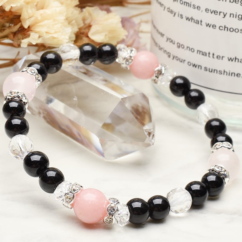 愛と優しさを与える】天然石 ローズクォーツ・モリオン・ピンクタルク