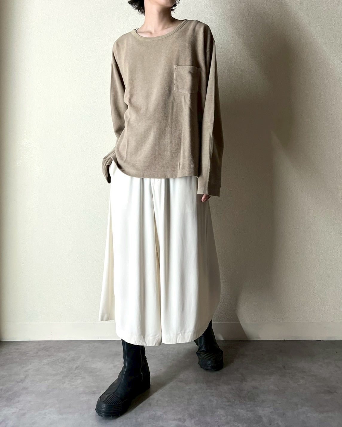 HELMUT LANG Rayon×Acetate Wide Cropped Pants | VOLAR