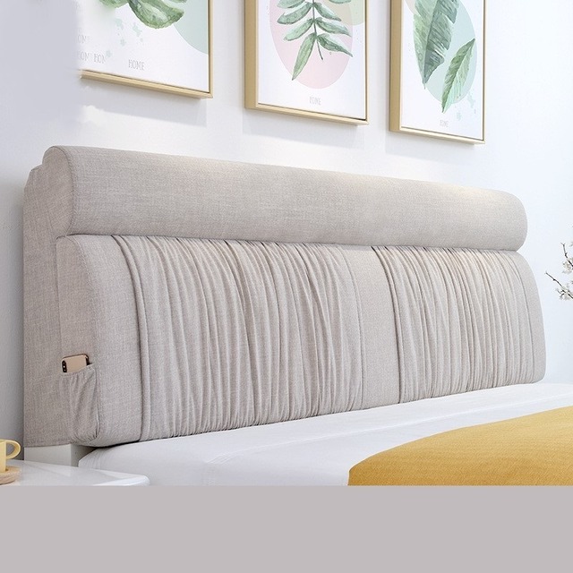 ヘッドボード 多機能 収納ポケット 付き ダブルベッド 135cm おしゃれ かわいい 北欧 インテリア 後付け 背もたれ グレー ブラウン