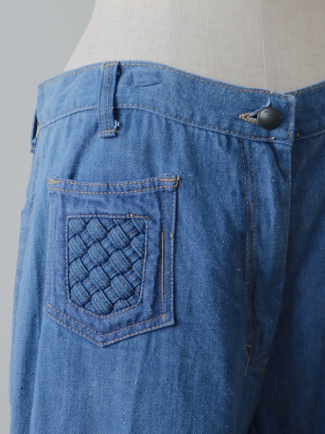 ●70s Europe design pocket denim pants