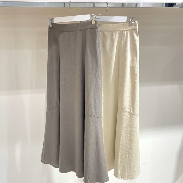 French linen mermaid flare skirt