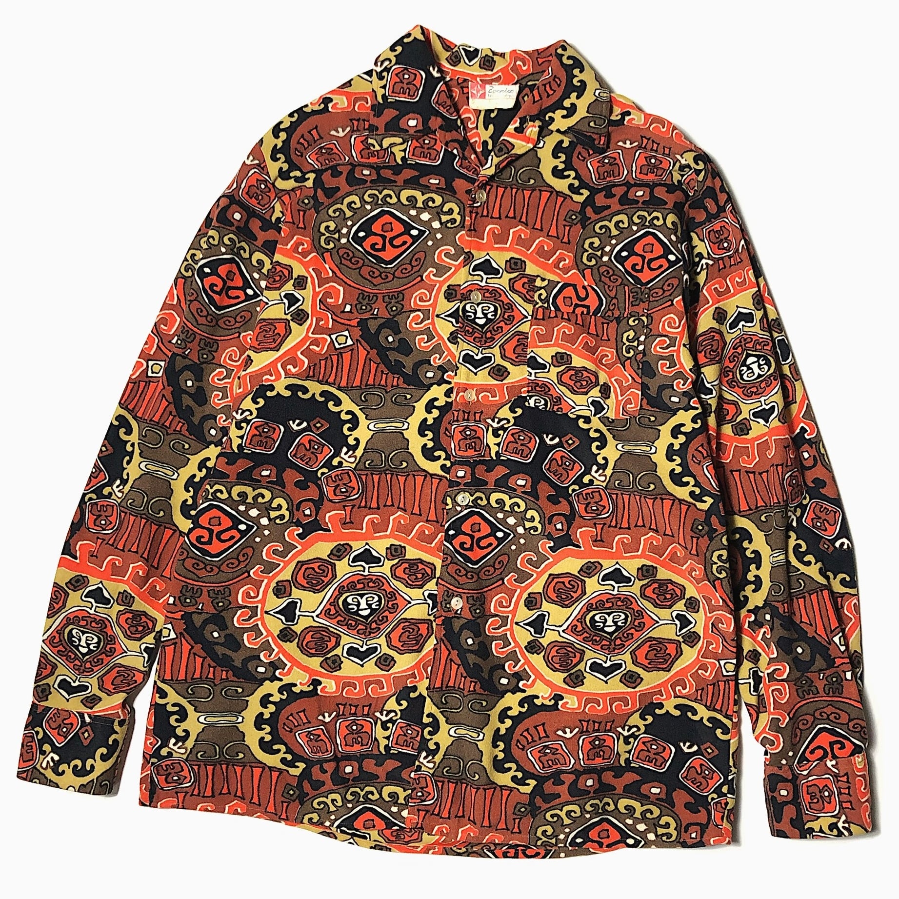 Vintage 50's【CAMPUS】Open Collar Rayon Shirt | Antler