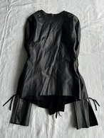 "EKAM" No collar Leather Jacket