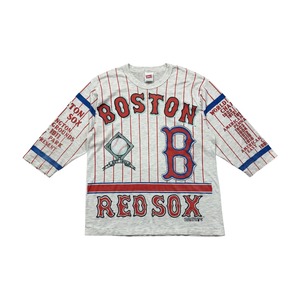 MLB BOSTON RED SOX LONG GONE ALL OVER PRINT RAGLAN T-SHIRT SIZE L (USED)