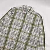 Crocodile クロコダイル JAPAN FABRIC チェック BD ボタンダウン 長袖シャツ サイズ L /グリーン系 メンズ