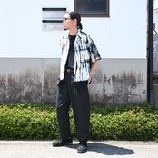 KUON(クオン) Arimatsu Shibori Camp Collar Shirt
