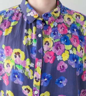 オーガニックコットン半袖ブラウス　パンジー