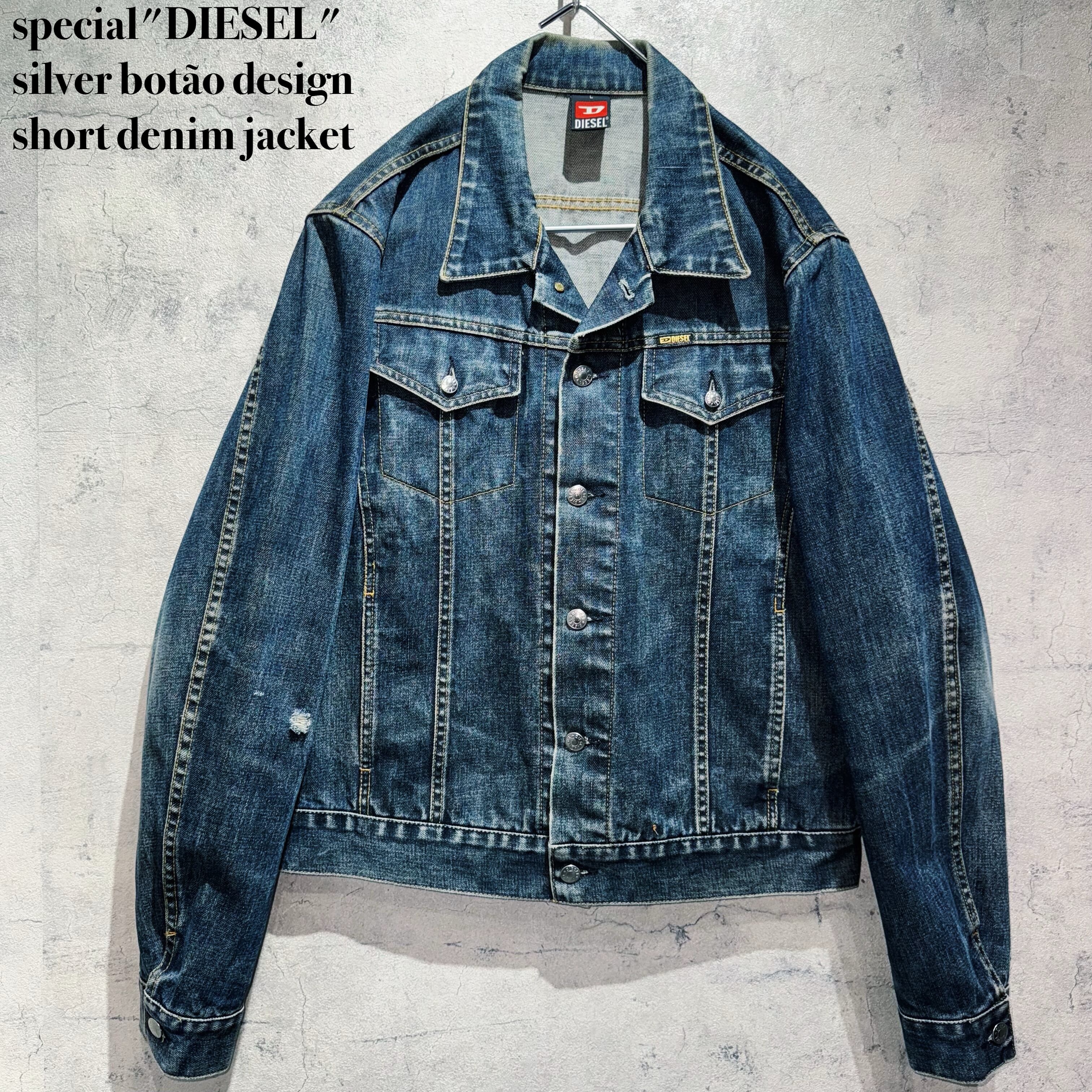 special"DIESEL"silver botão design short denim jacket