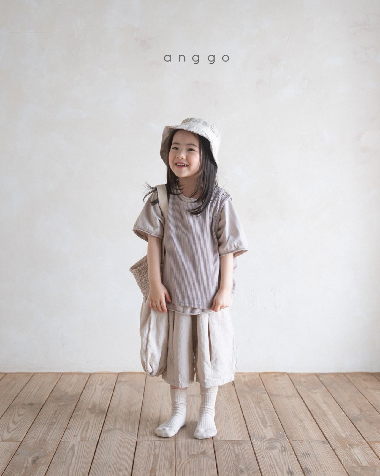 【anggo】タックミディアムパンツ ベージュ 80〜120cm  240712 - 17
