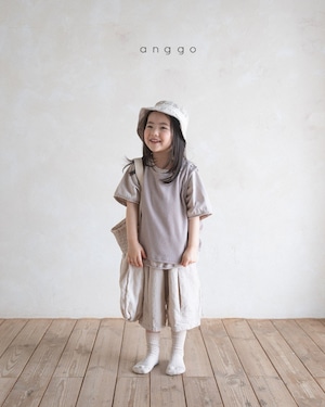【anggo】タックミディアムパンツ ベージュ 80〜120cm  240712
