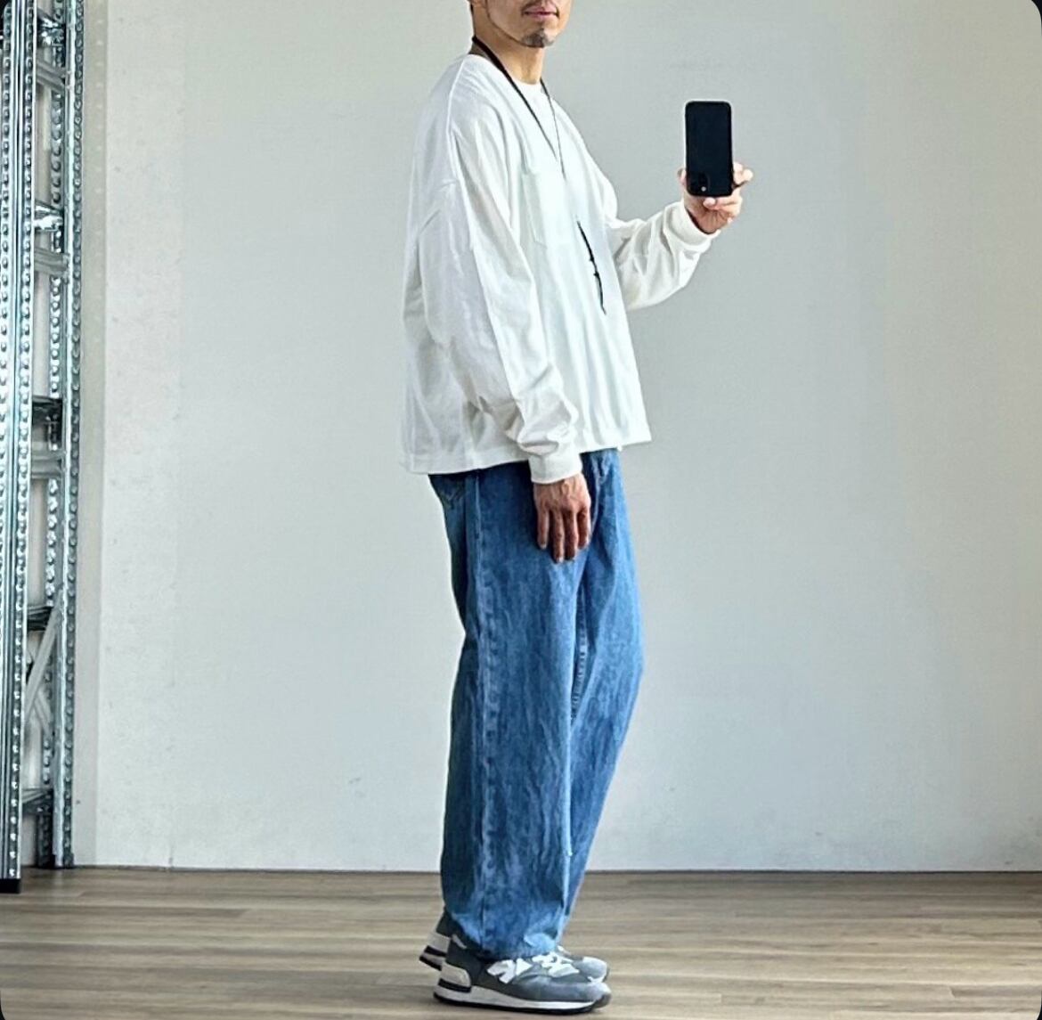 25AW》【AUDIENCE】8oz MVS TENJIKU CROPPED POCKET L/S TEE