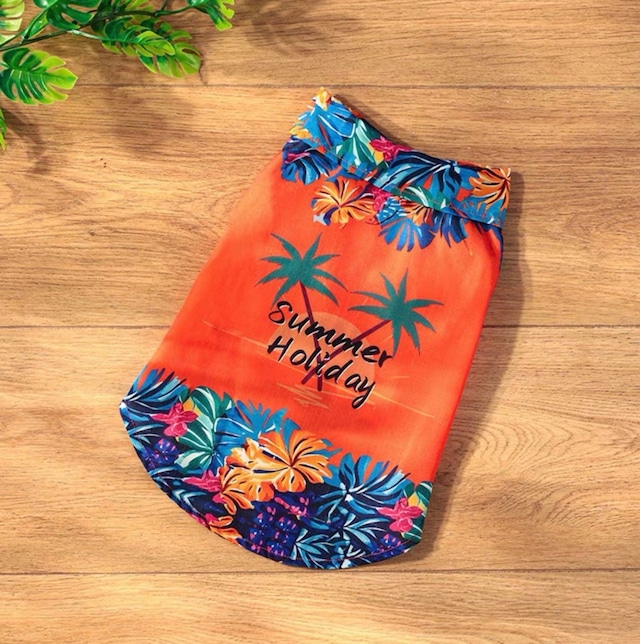 【nalu_select】Summer Holiday トロピカルシャツ(orange)