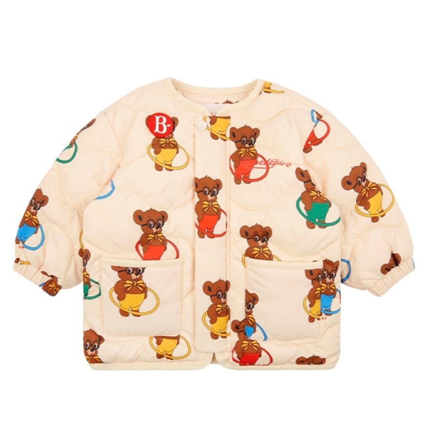 BEBE DE PINO] All over lacey baby quilted padding jumper set 正規